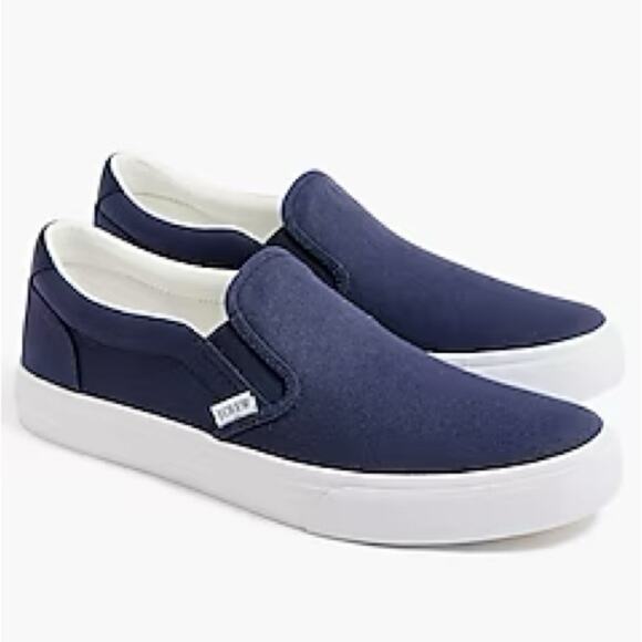 J. Crew navy Canvas slip-on sneakers - Picture 1 of 10
